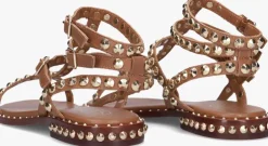 bruine ash platte sandalen play