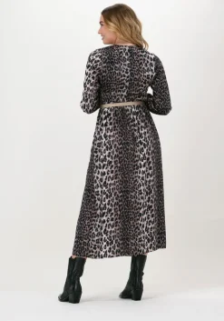 bruine catwalk junkie midi jurk dr wild leopard