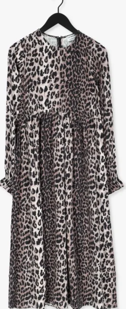 bruine catwalk junkie midi jurk dr wild leopard