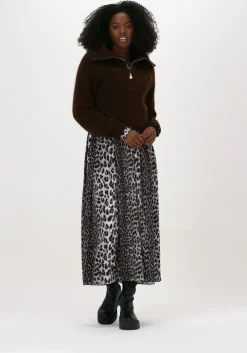 bruine catwalk junkie midi jurk dr wild leopard