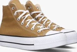 bruine converse hoge sneakers chuck taylor all star lift platform