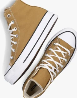 bruine converse hoge sneakers chuck taylor all star lift platform