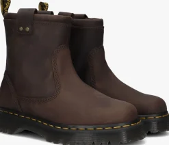 bruine dr martens boots anistone low