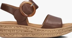 bruine gabor platte sandalen 550.2
