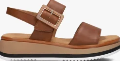 bruine gabor platte sandalen 744