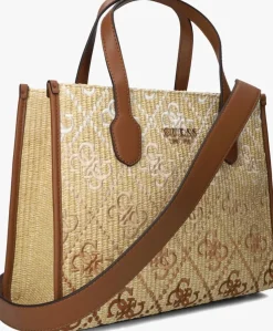 bruine guess schoudertas silvana 2 comp tote