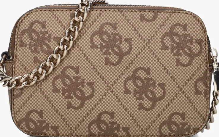 bruine guess schoudertas izzy camera bag