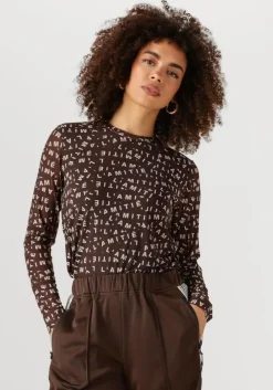 bruine haute l'amitié top l'amitie mesh ls o-neck