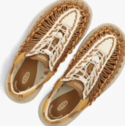 bruine keen platte sandalen uneek w