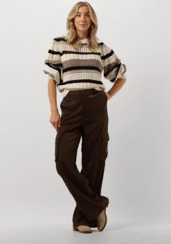 bruine minus cargobroeken wendy wide leg pant