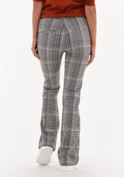 bruine minus flared broek carma check flared pants