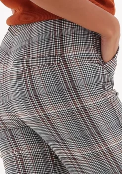 bruine minus flared broek carma check flared pants