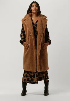 bruine modström midi jurk allison print dress