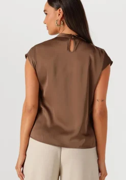 bruine neo noir blouses fleur drapy satin blouse