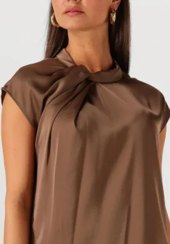 bruine neo noir blouses fleur drapy satin blouse