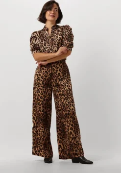 bruine neo noir wijde broek avie leo pants