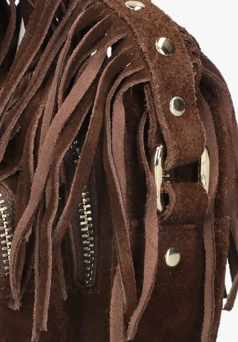 NÚNOO e núnoo schoudertas helena fringe suède>DAMES Schoudertassen