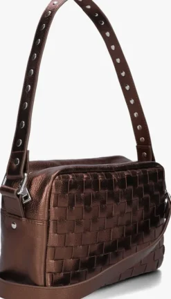 bruine núnoo schoudertas vilda metallic