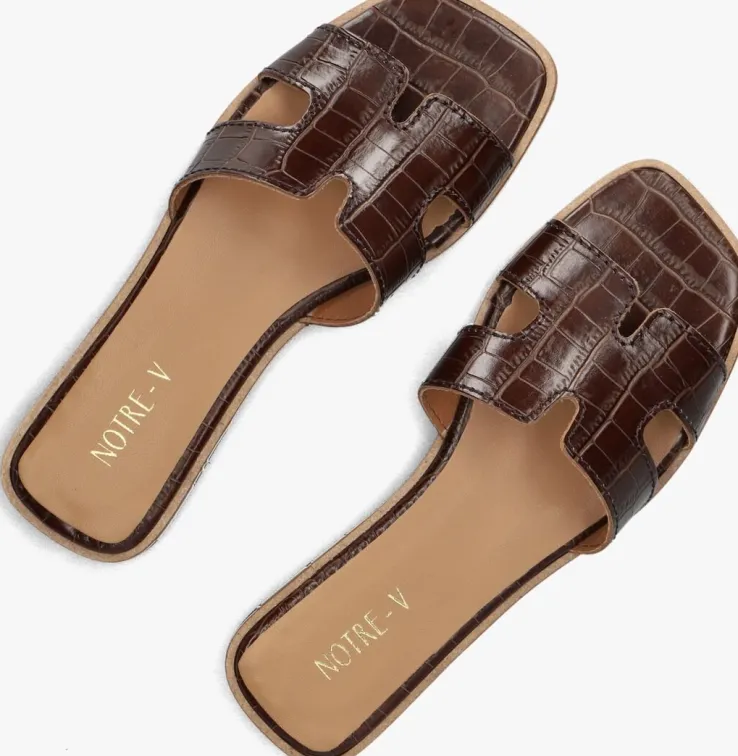 bruine notre-v slippers as-16221