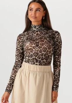 bruine notre-v t-shirt nv-ginny leo mesh top