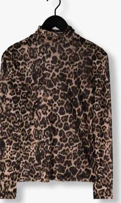 bruine notre-v t-shirt nv-ginny leo mesh top