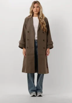 bruine object mantel objkeily l/s coat