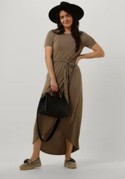 bruine object midi jurk objannie nadia s/s dress
