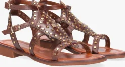 bruine omoda platte sandalen 120104