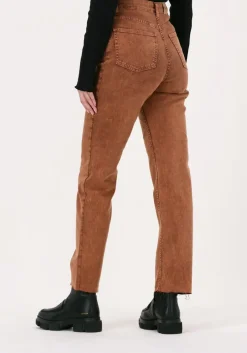 bruine rianne meijer x na-kd straight leg jeans high waist raw edge denim