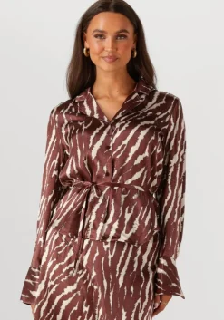 bruine rouge edit blouses roushiana ls printed resort collar shirt