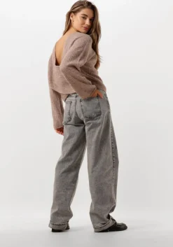 bruine second female trui ymma knit open back