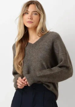 bruine second female trui brook knit loose v-neck