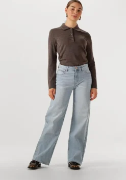 bruine selected femme tops & t-shirts slfthea ls knit merino collar neck