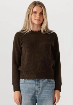 bruine selected femme trui slflulu ls knit o-neck