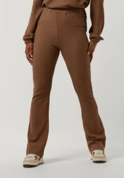 bruine simple flared broek flair jer-org-cot-22-3