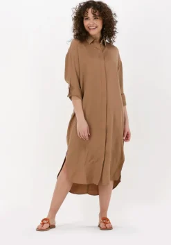 SIMPLE e midi jurk woven dress rooney twill>DAMES Jurken