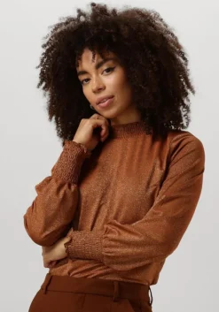 SUMMUM e top smocked top fine lurex jersey>DAMES Tops & T-Shirts