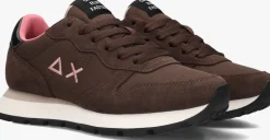 bruine sun68 lage sneakers ally solid nylon