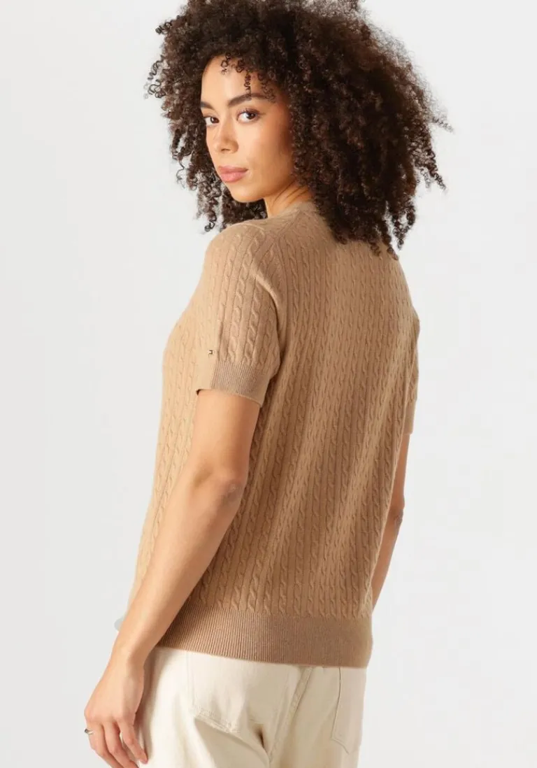 TOMMY HILFIGER e top mini cable c-nk cardi ss>DAMES Tops & T-Shirts