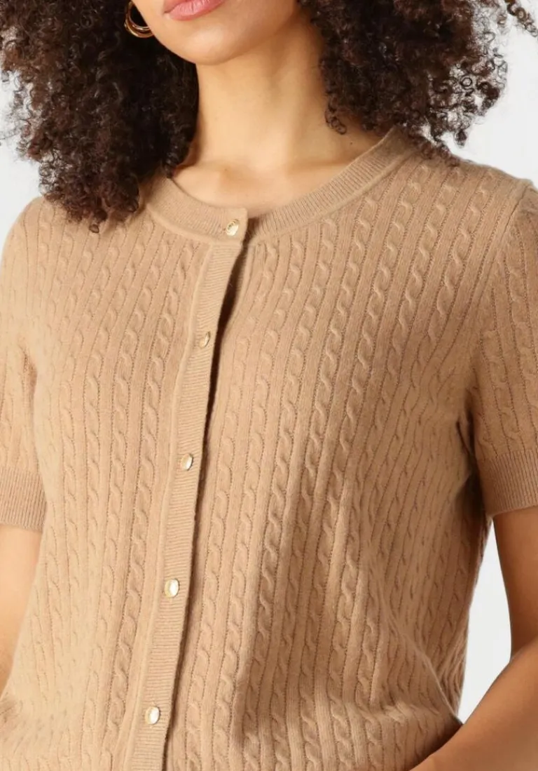 TOMMY HILFIGER e top mini cable c-nk cardi ss>DAMES Tops & T-Shirts