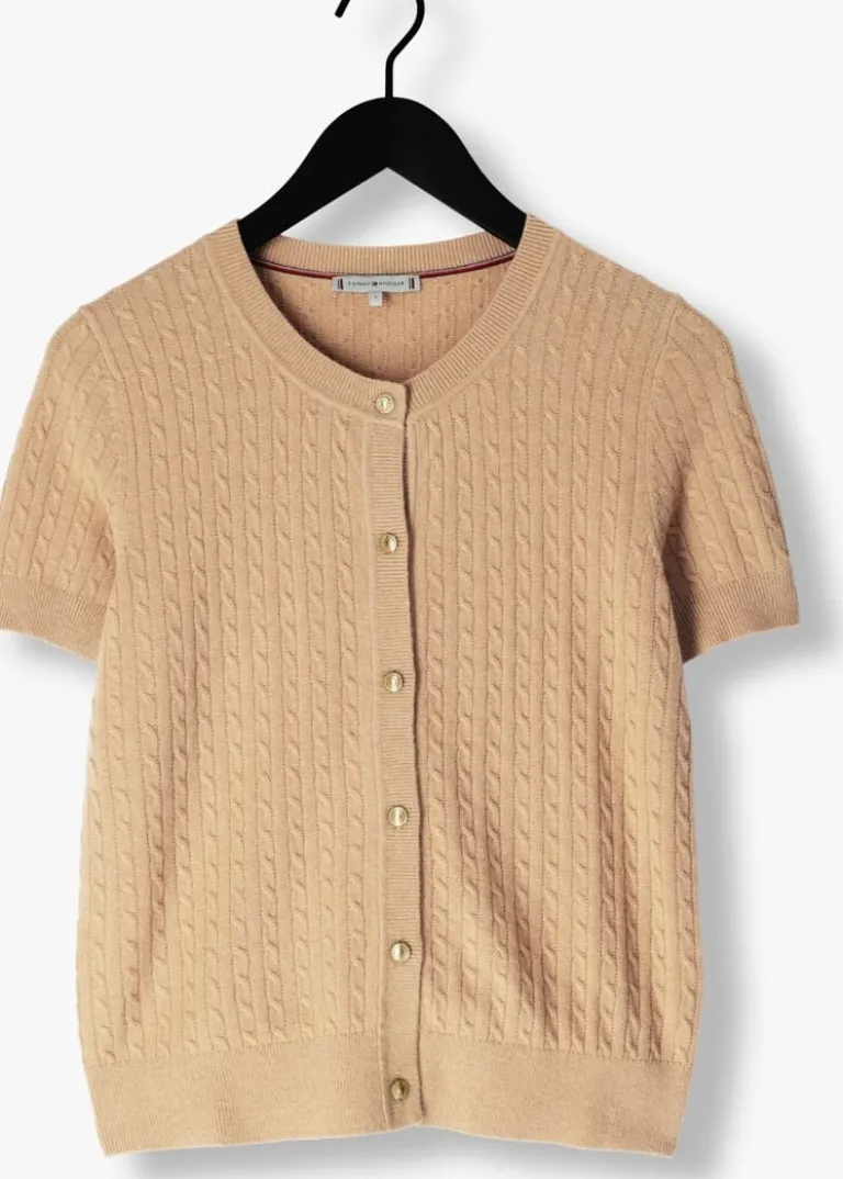 TOMMY HILFIGER e top mini cable c-nk cardi ss>DAMES Tops & T-Shirts