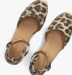 bruine via vai sandalen met hak flora braid