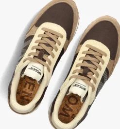 bruine woden lage sneakers ronja plateau