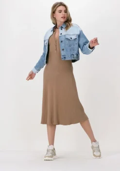 camel neo noir midi jurk mira soft knit dress