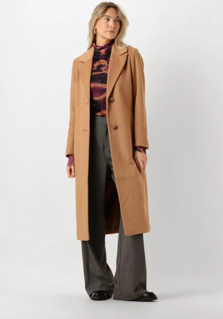 camel notre-v mantel wool coat