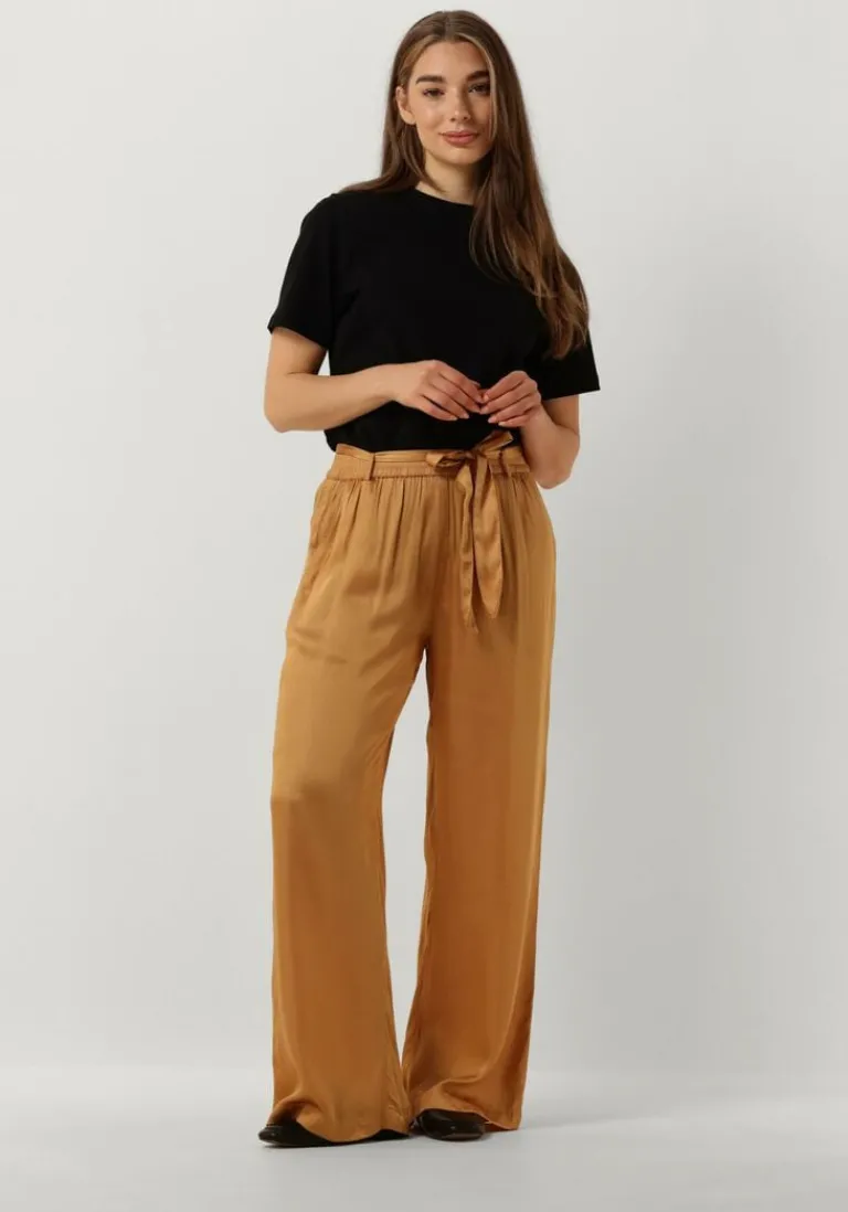 SUMMUM pantalon pants solid satin>DAMES Broeken