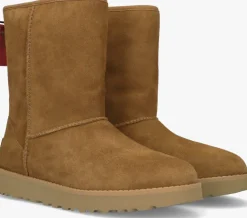 UGG vachtlaarzen w classic short logo zip>DAMES Laarzen
