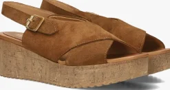 cognac ayana sandalen met hak 722031