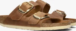 cognac birkenstock slippers arizona big buckle