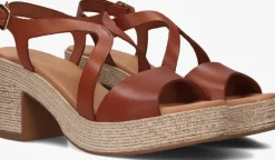 cognac stefano lauran sandalen met hak 2505